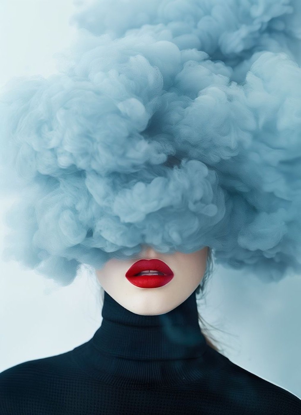 Portrait with a cloud for a head